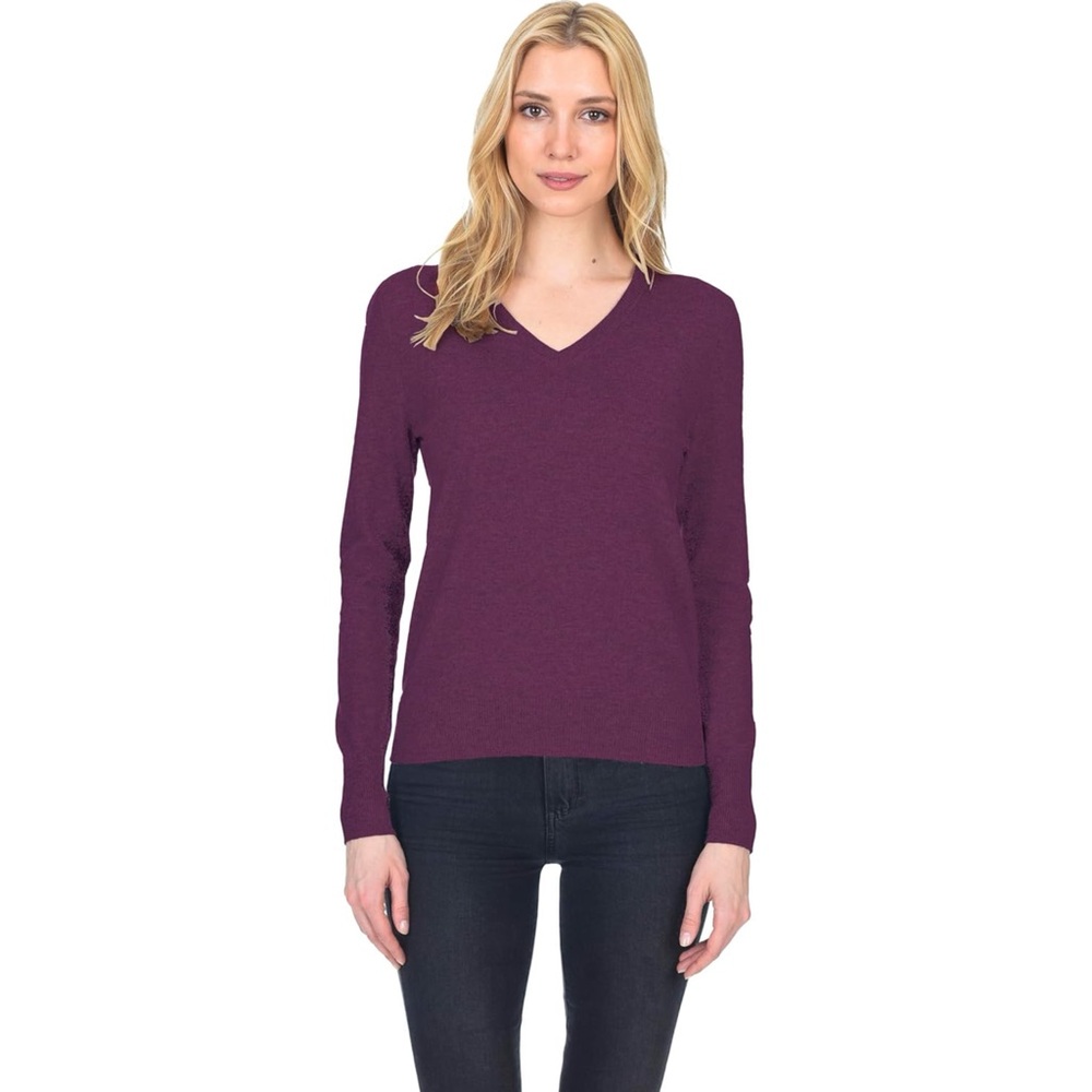 State Fusio Merino Wool & Cashmere Blend V-Neck Women’s Sweater • S / L，NWT